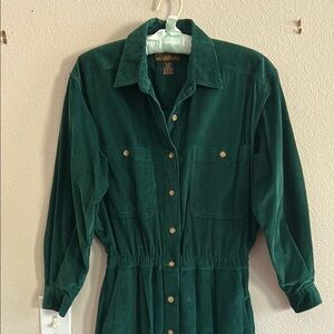 Deep Green Button-Up Dress